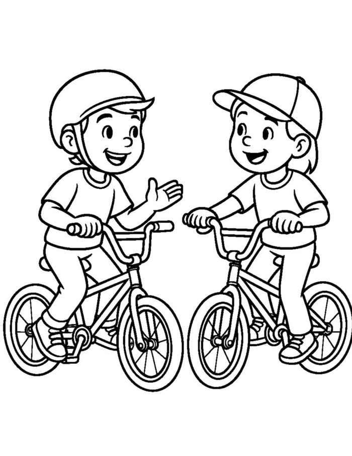 tranh tô màu xe đạp dễ vẽ