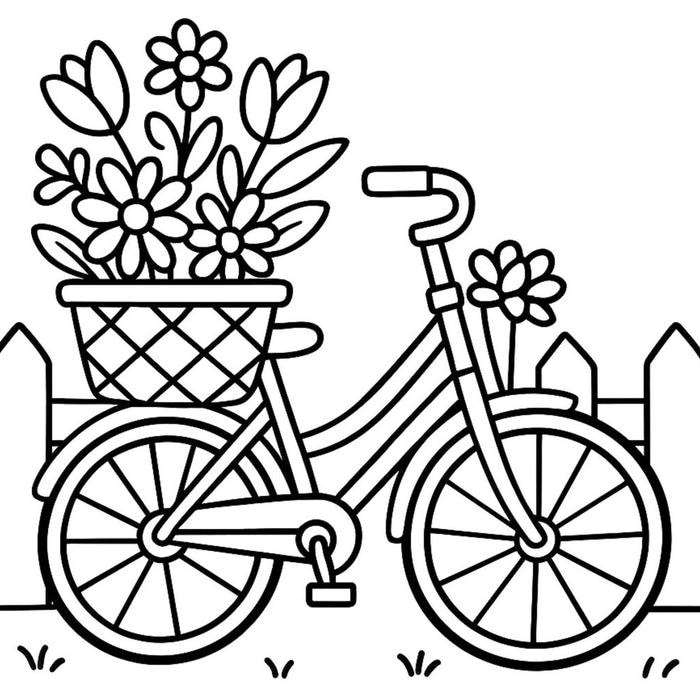 tranh tô màu xe đạp đẹp