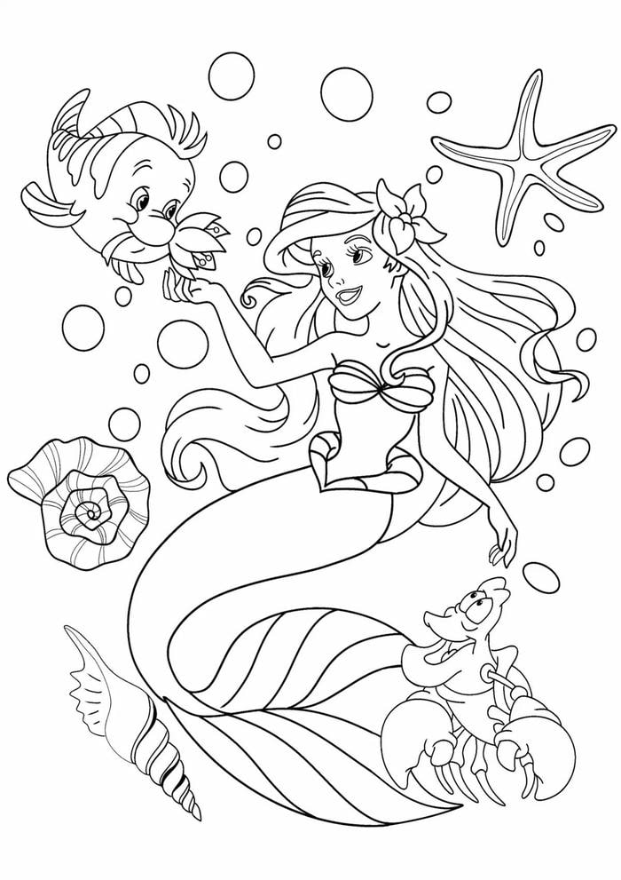 tranh tô nàng tiên cá đuôi cá dài