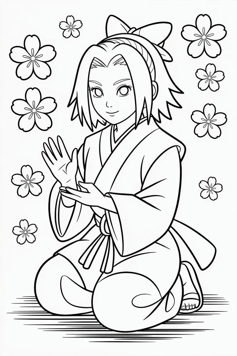 Ảnh Naruto biểu cảm lạnh lùng để tập tô màu