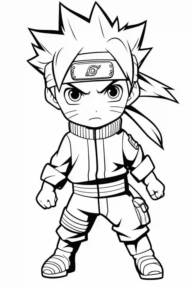 Ảnh Naruto đường nét rõ phù hợp tô màu