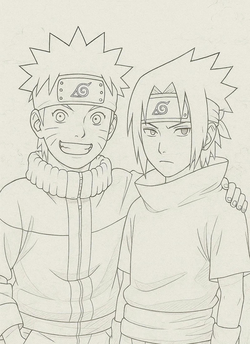 Ảnh Naruto nét vẽ rõ ràng tập tô màu