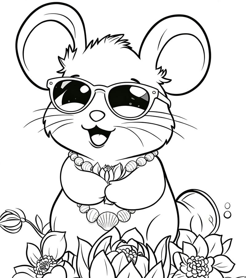 Ảnh chuột hoạt hình ngộ nghĩnh cho bé luyện tập