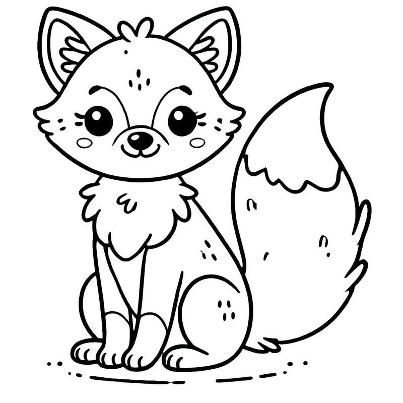 Ảnh con cáo dễ thương bản vẽ rõ nét