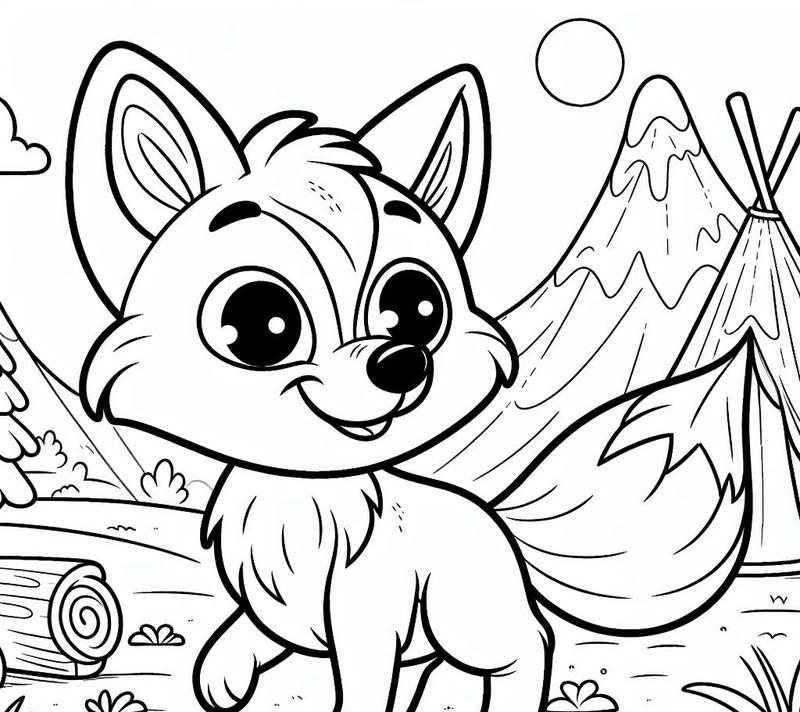 Ảnh con cáo hoạt hình đơn giản cho trẻ em