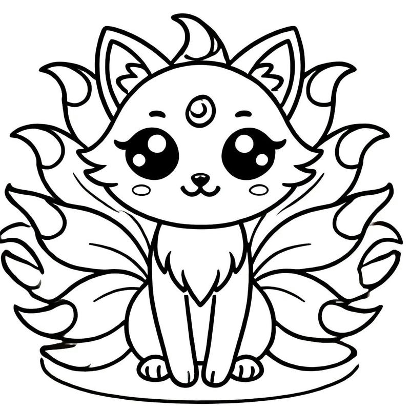 Ảnh con cáo hoạt hình nét to dễ tô