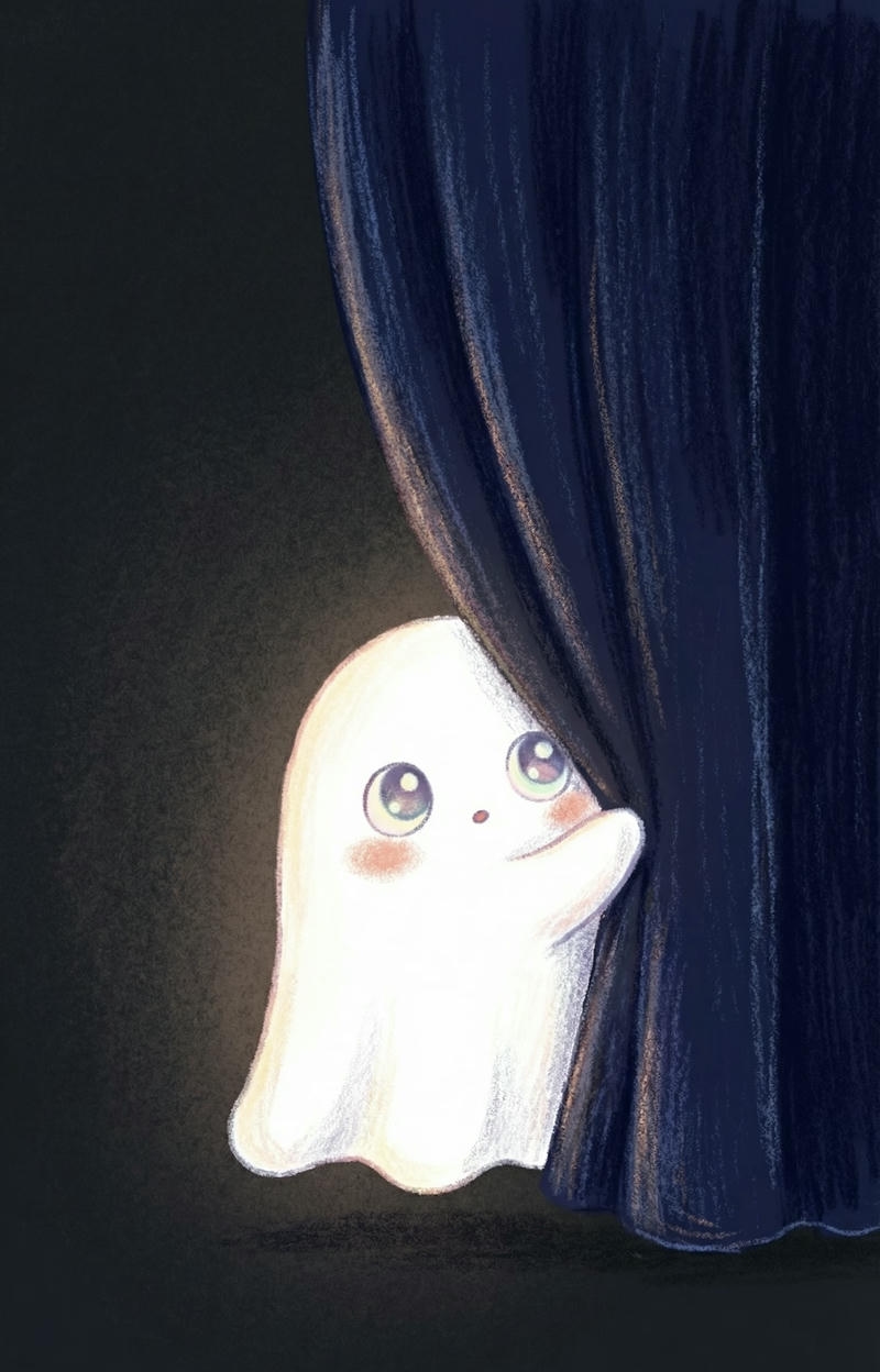 Bóng ma hoạt hình mini biểu cảm ngộ nghĩnh phong cách cute