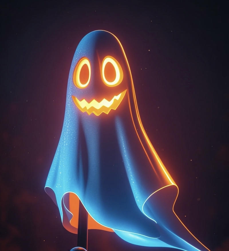 Bóng ma nhỏ đáng yêu với biểu cảm tinh nghịch vui mắt