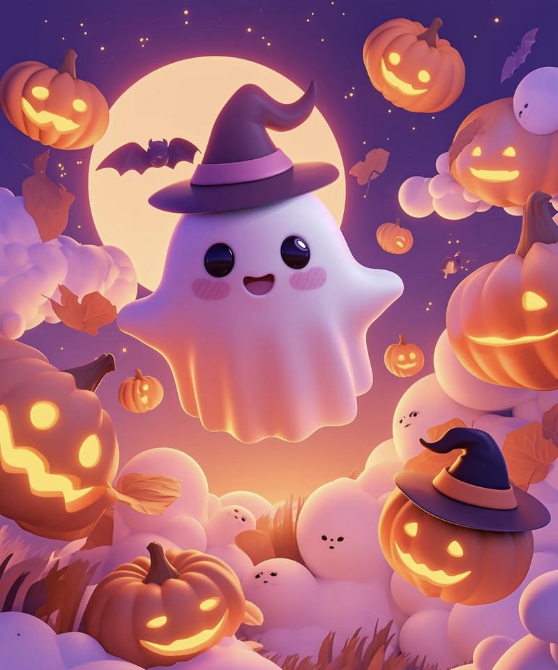 Bóng ma nhỏ đáng yêu với đôi mắt long lanh kiểu chibi