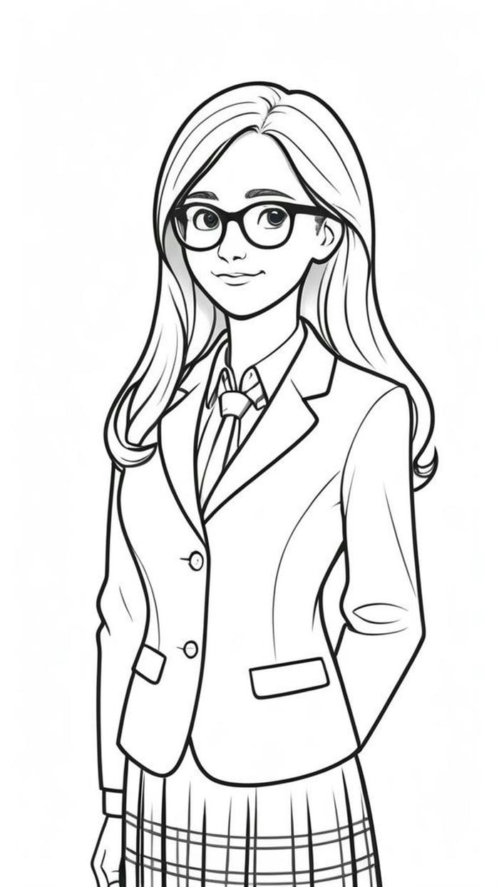 Bức tranh tô chân dung màu cô giáo đẹp