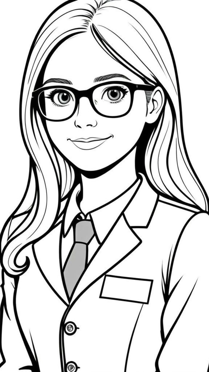 Bức tranh tô màu chân dung cô giáo chủ nhiệm