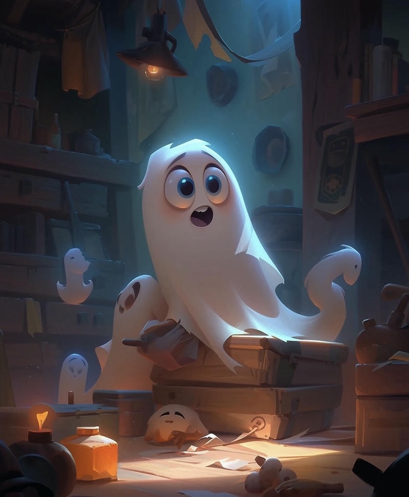 Con ma mini cute chibi đáng yêu