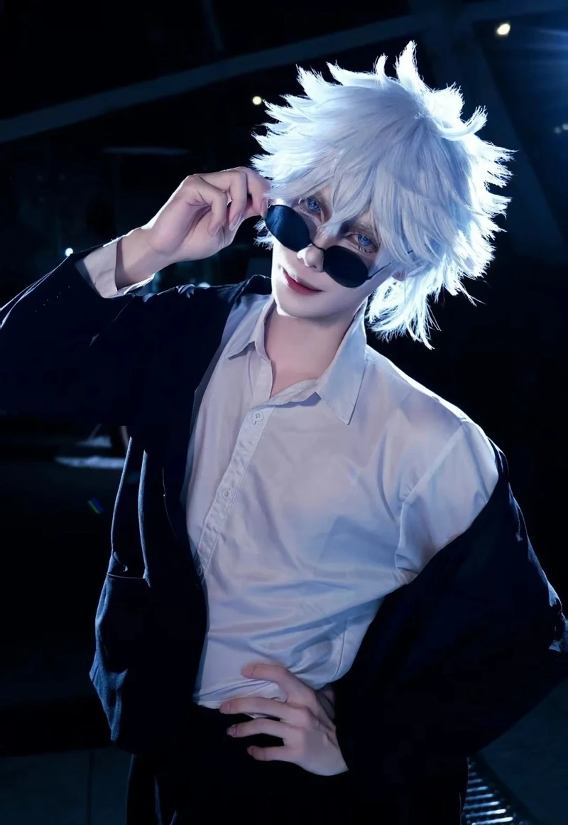 Gojo cosplay áo sơ mi trắng tinh tế nam tính