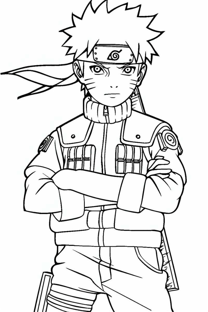 Hình Naruto phong cách anime rõ nét tô màu