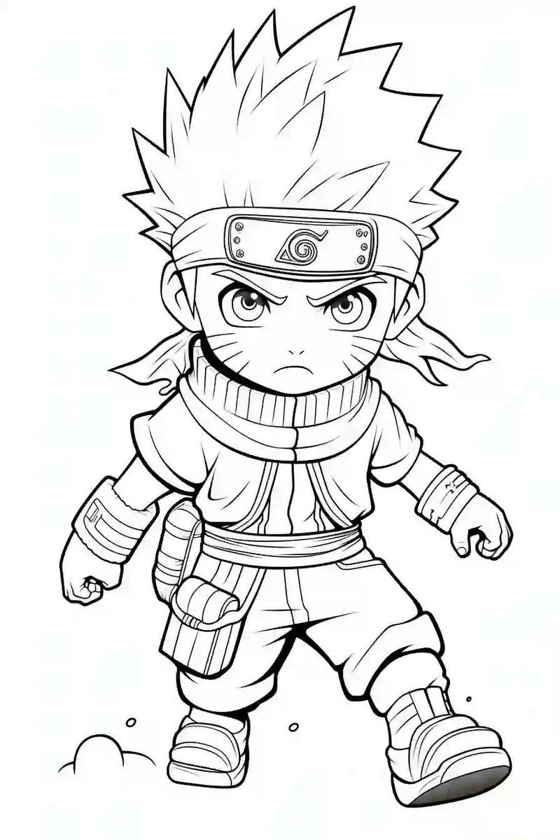 Hình Naruto trang phục ninja truyền thống tô màu