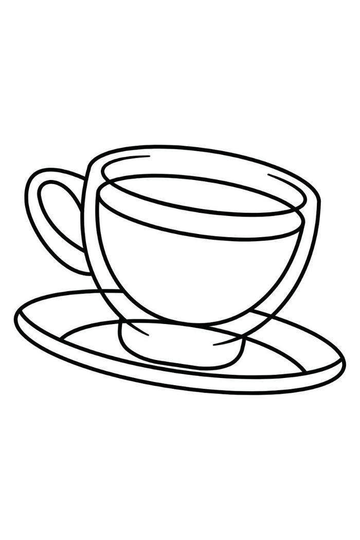 Hình ảnh cốc trắng chưa tô màu