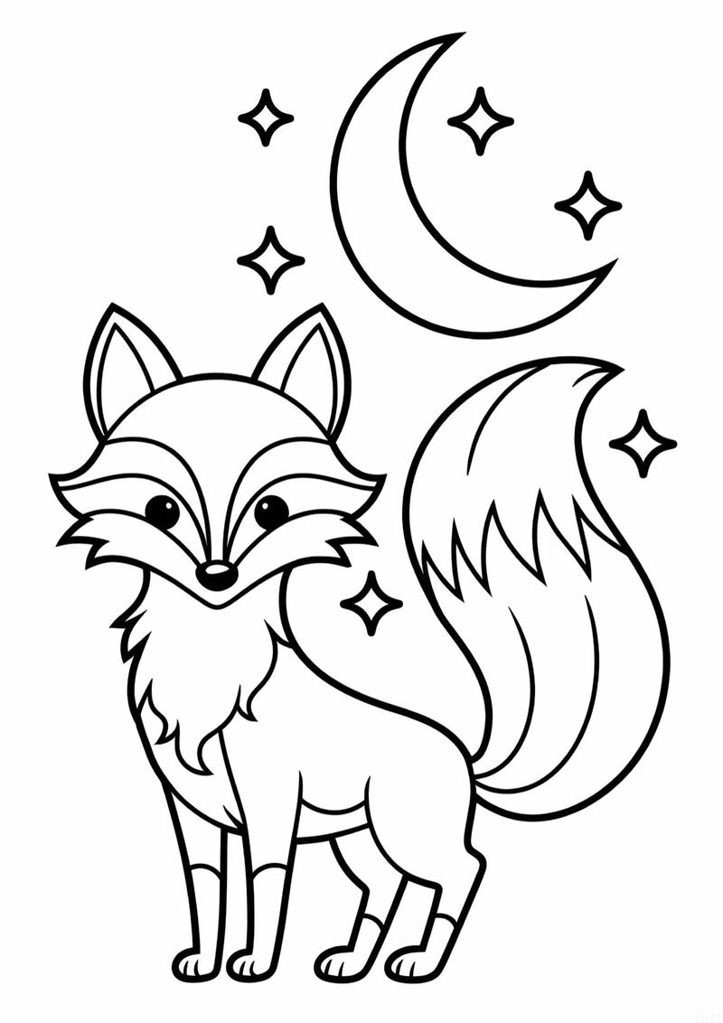 Hình ảnh đẹp tô màu con cáo cho trẻ