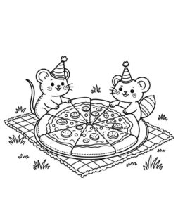 Hình chuột nhỏ đáng yêu giúp bé tô màu