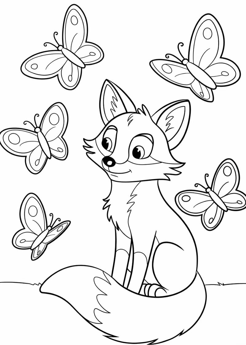 Hình con cáo đơn giản rõ nét để tô màu