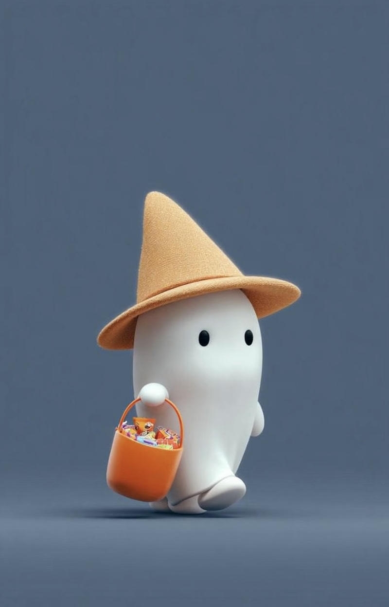 Hình ma nhỏ nhắn đáng yêu phù hợp làm hình nền điện thoại