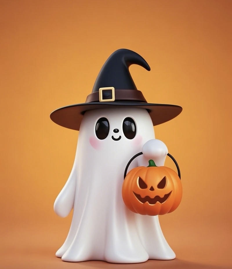 Hình nhân vật ma hoạt hình siêu dễ thương dạng ảnh ma chibi