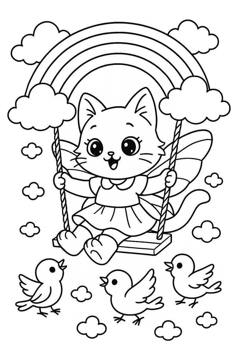 Hình vẽ cầu vồng đáng yêu dành cho trẻ em