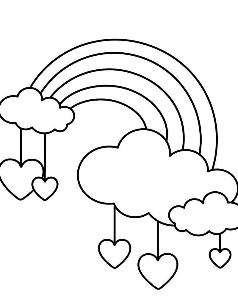 Hình vẽ cầu vồng dễ thương cho bé tô