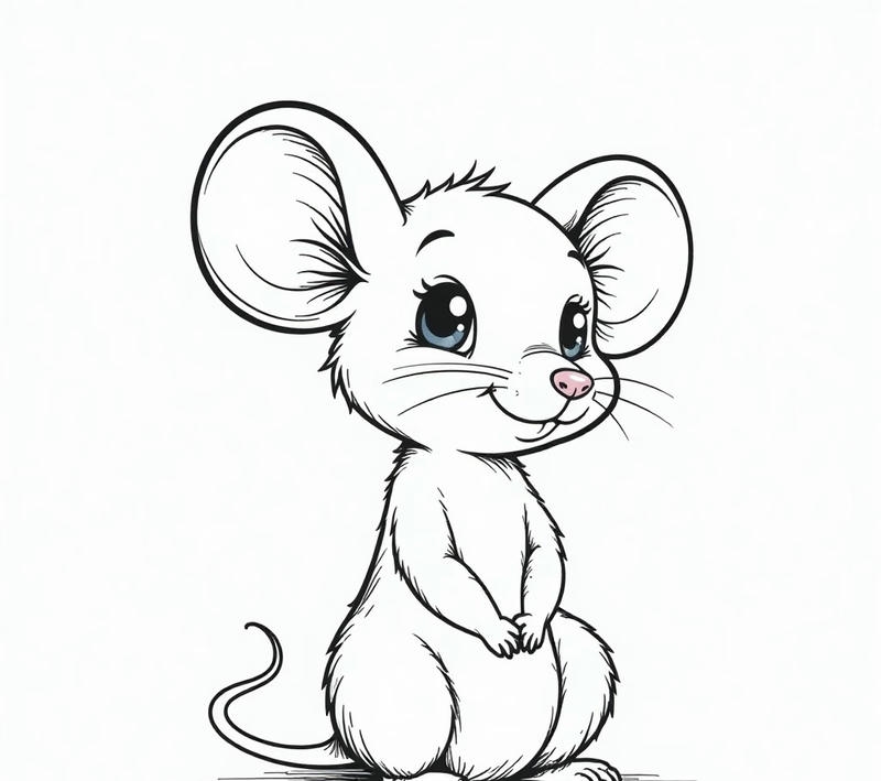 Hình vẽ chuột đáng yêu cho bé tô màu