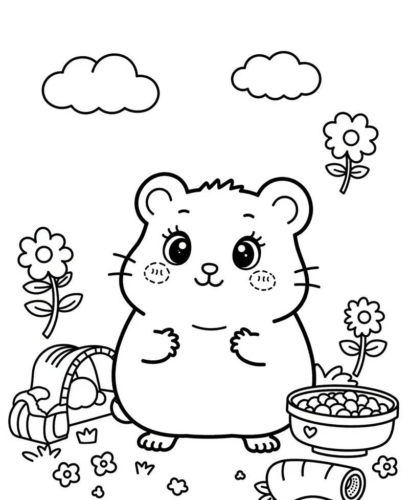 Hình vẽ chuột nhỏ xinh giúp bé luyện tập tô