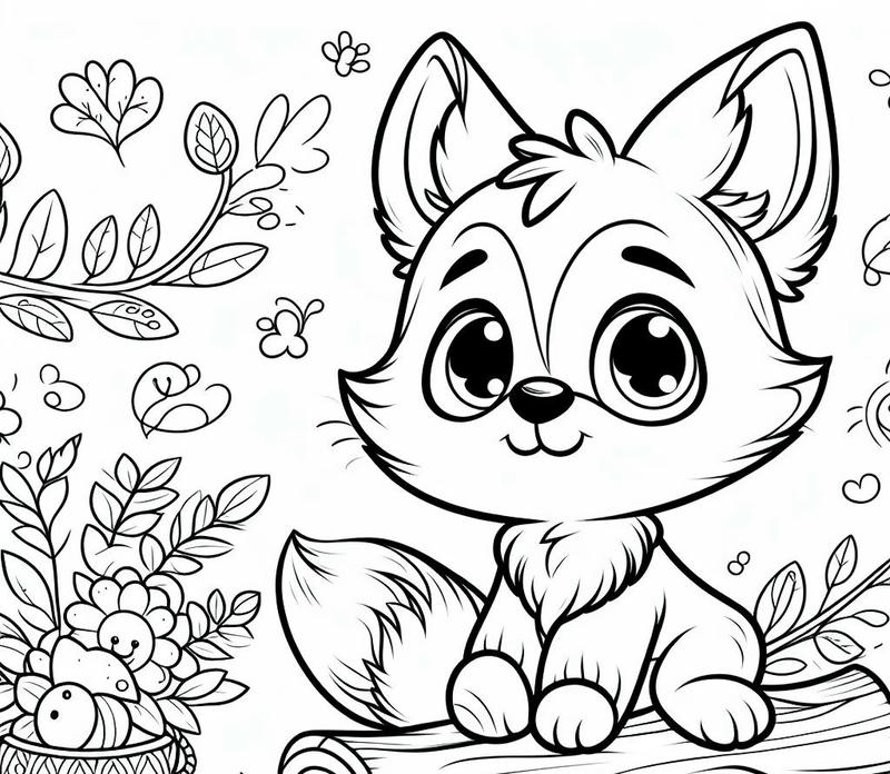 Hình vẽ con cáo cute dành cho bé luyện tô