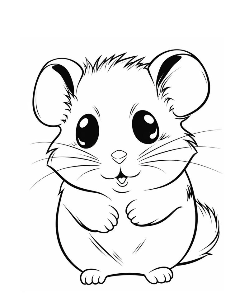 Hình vẽ dễ thương cho bé tô màu con chuột