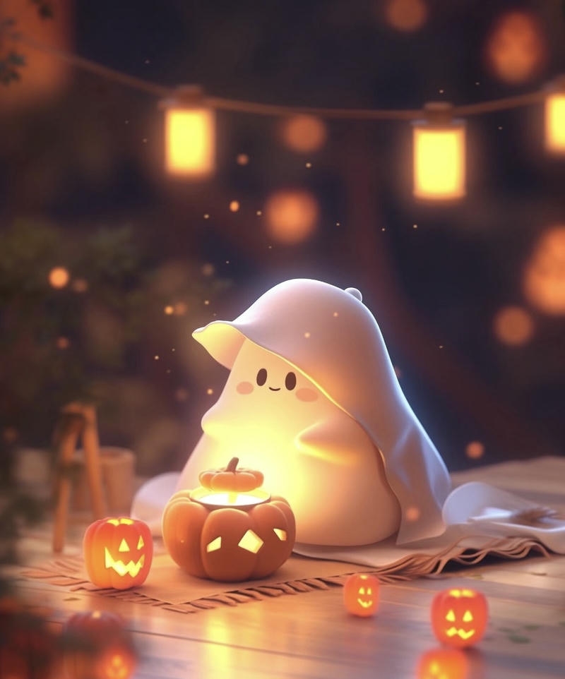 Hình vẽ ma đáng yêu trong ảnh ma chibi