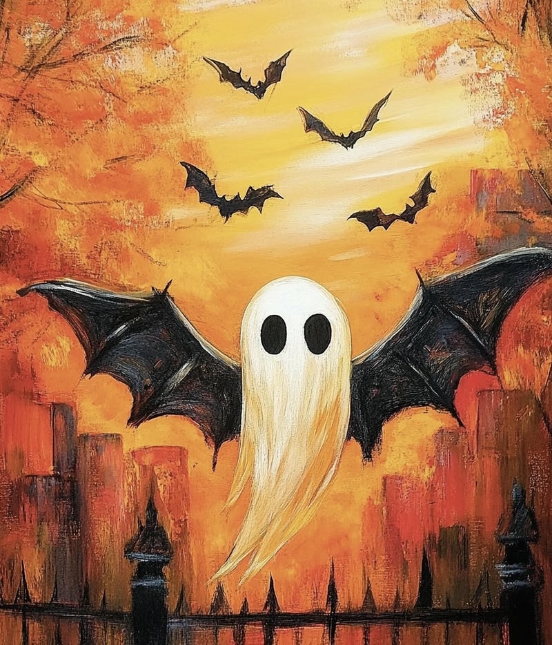 Nhân vật hồn ma đáng yêu chibi ma