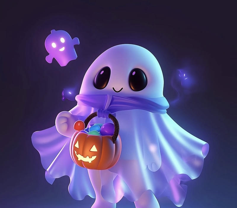 Nhân vật ma mini đáng yêu chibi tinh nghịch