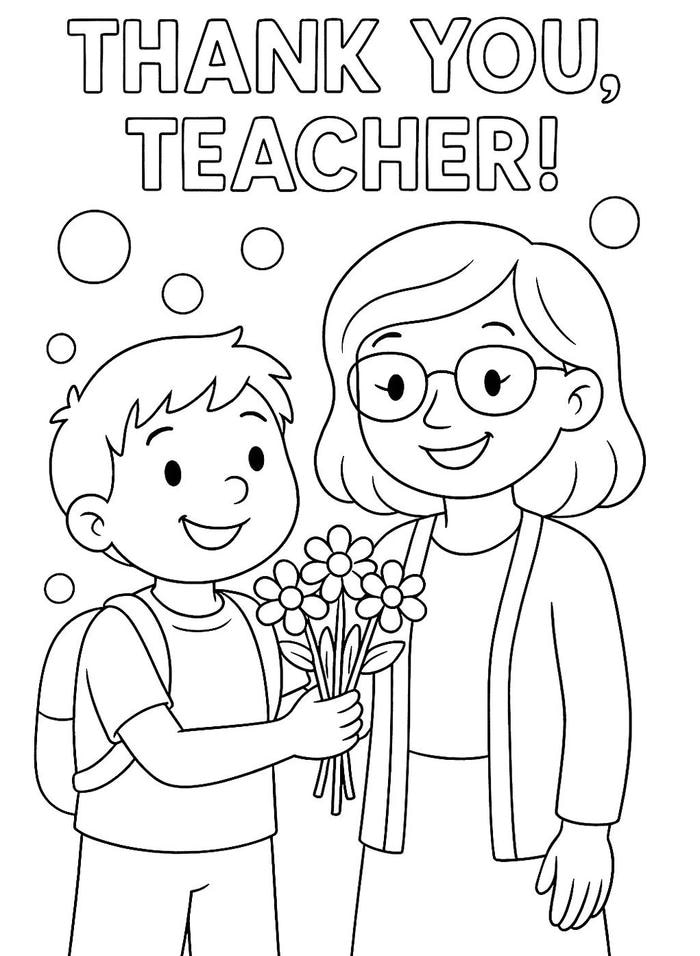 Tô màu cô giáo ngày nhà giáo