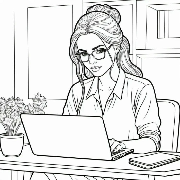 Tranh 20-11 tô màu cô giáo chân dung