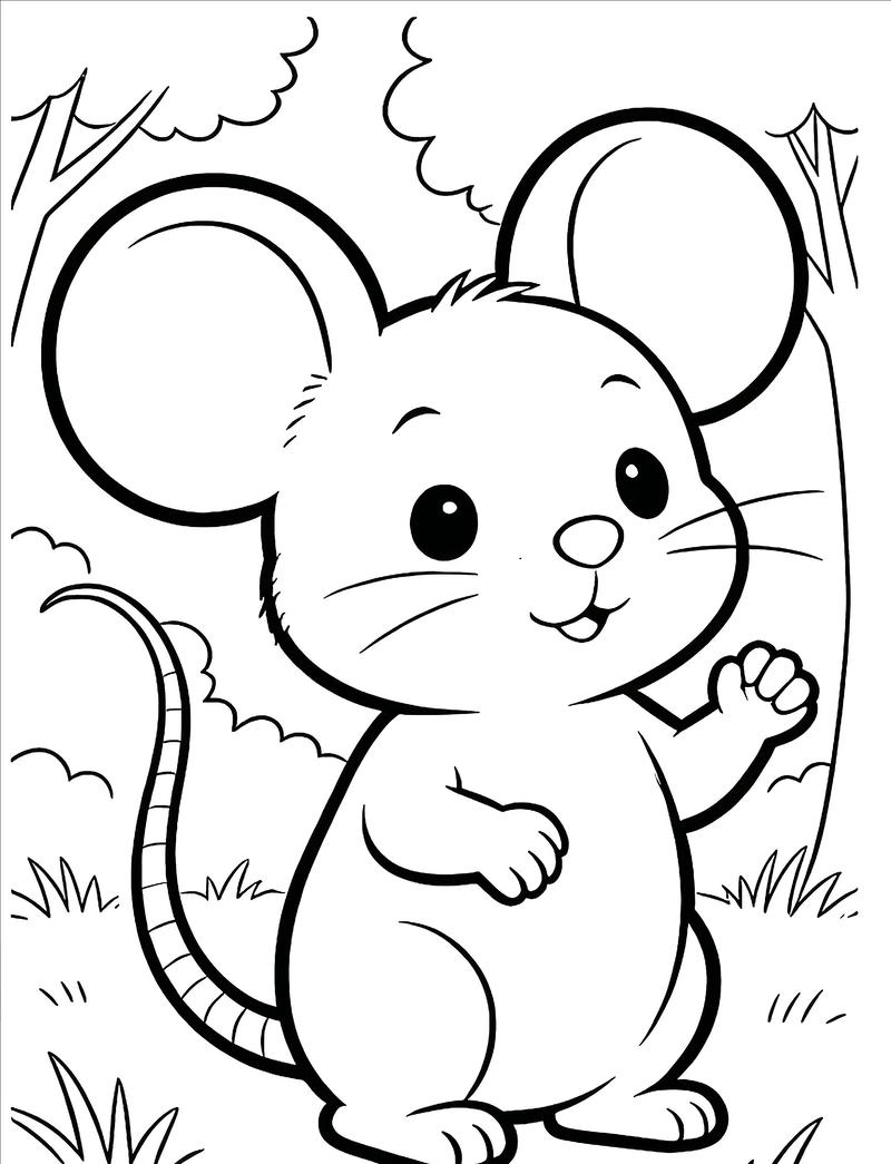 Tranh chuột dễ vẽ giúp bé tập tô nhanh