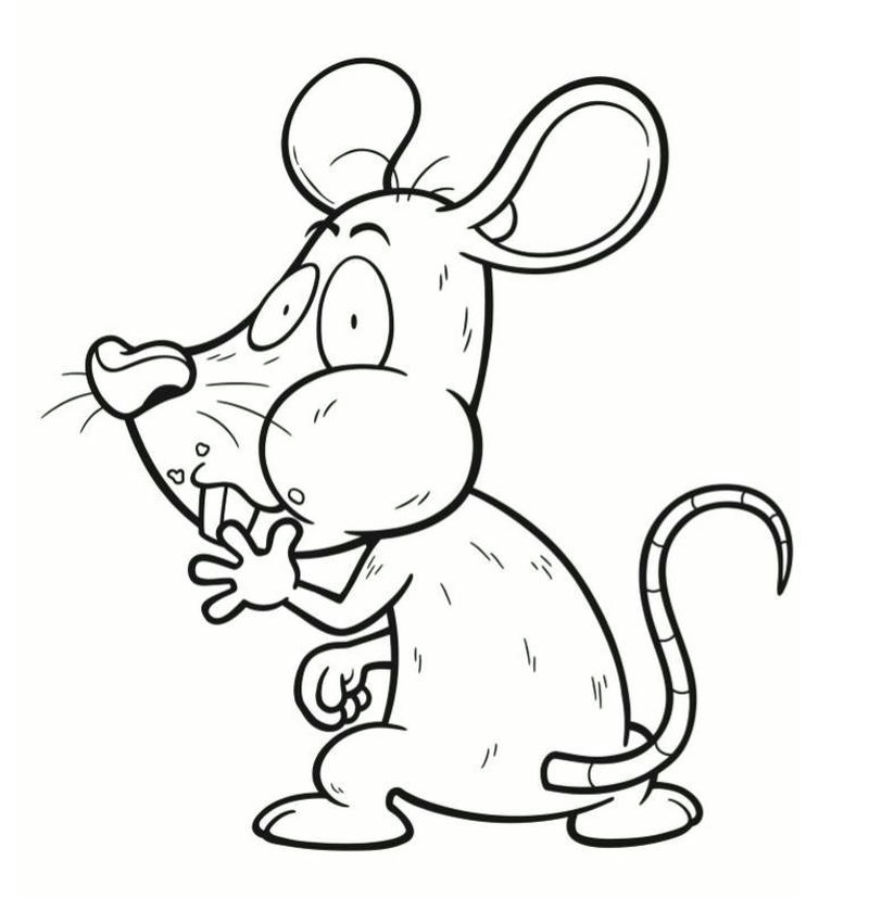 Tranh chuột đơn giản hỗ trợ bé tập tô màu