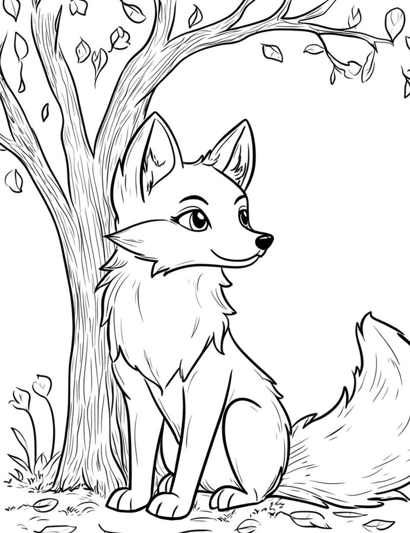 Tranh con cáo đơn giản cho bé tập tô