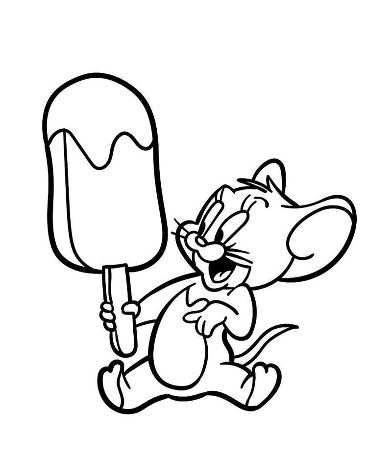 Tranh nét đơn giản giúp bé tô màu con chuột