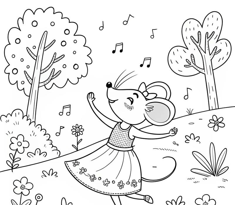 Tranh thiếu nhi luyện tập tô màu con chuột