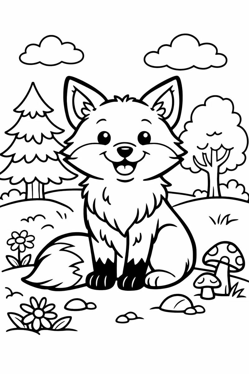 Tranh tô con cáo đáng yêu dành cho trẻ em