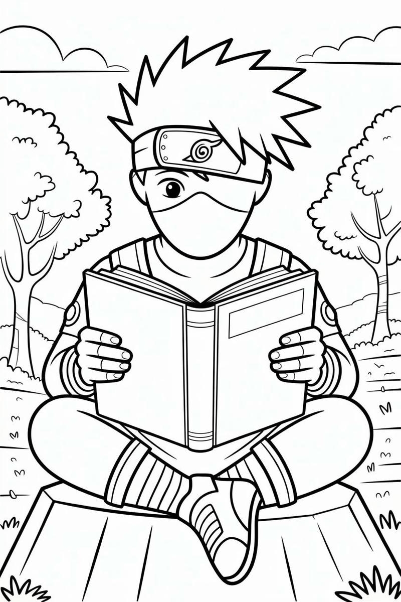 Tranh tô màu Naruto đơn giản cho người mới