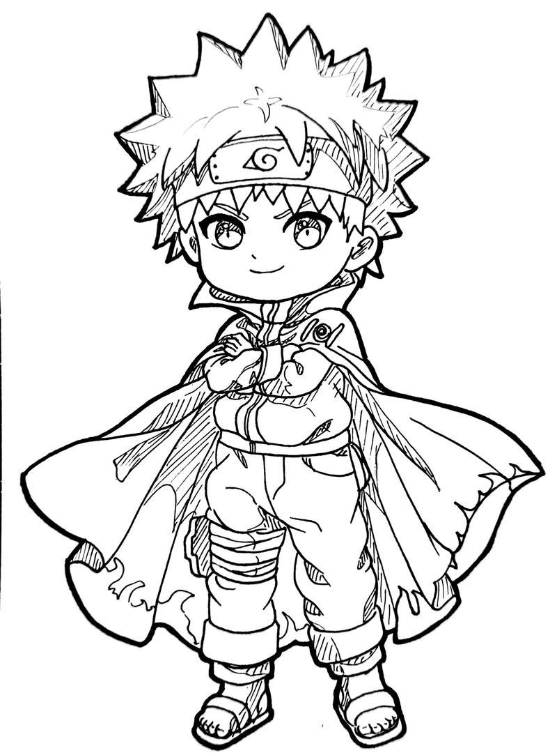 Tranh tô màu Naruto nét đậm rõ dễ tô