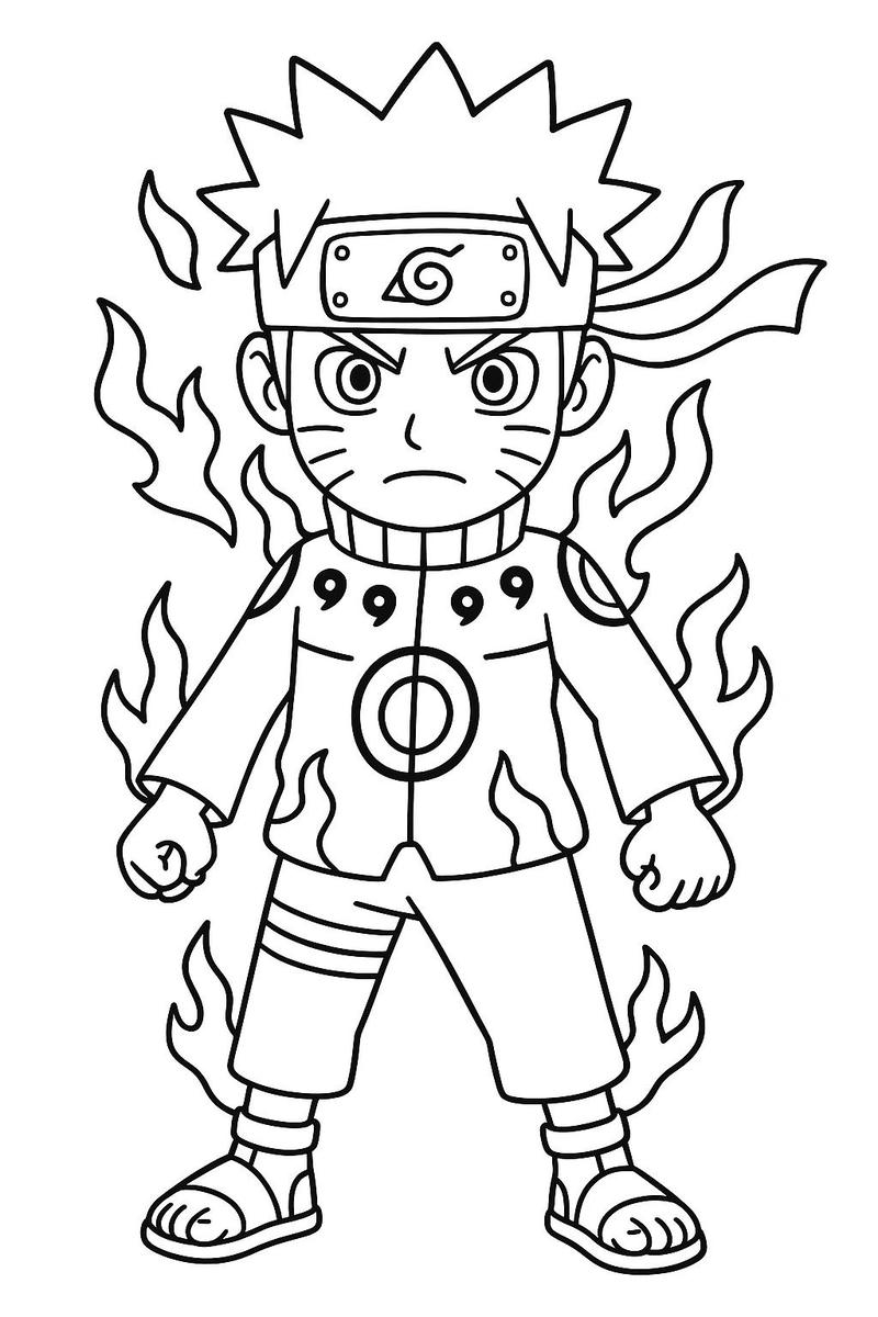 Tranh tô màu Naruto nét vẽ dễ nhìn