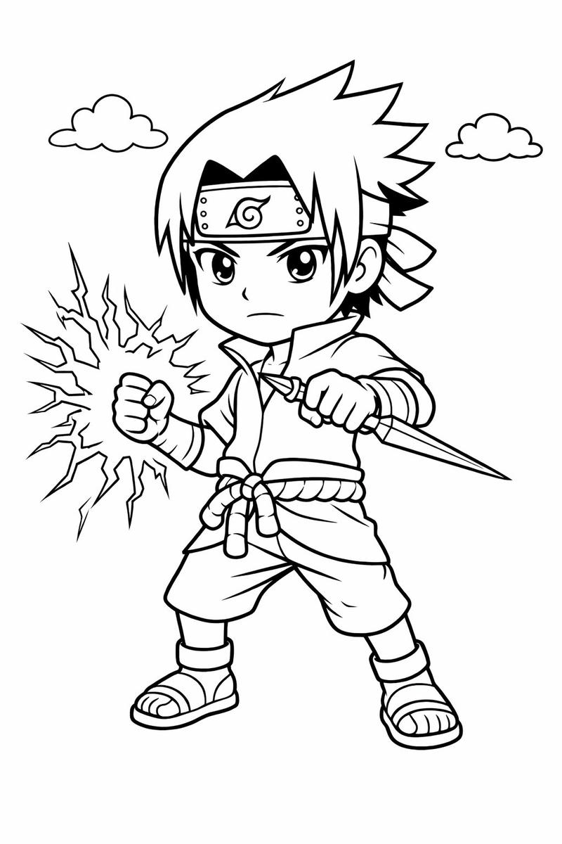 Tranh tô màu Naruto phong cách anime sinh động