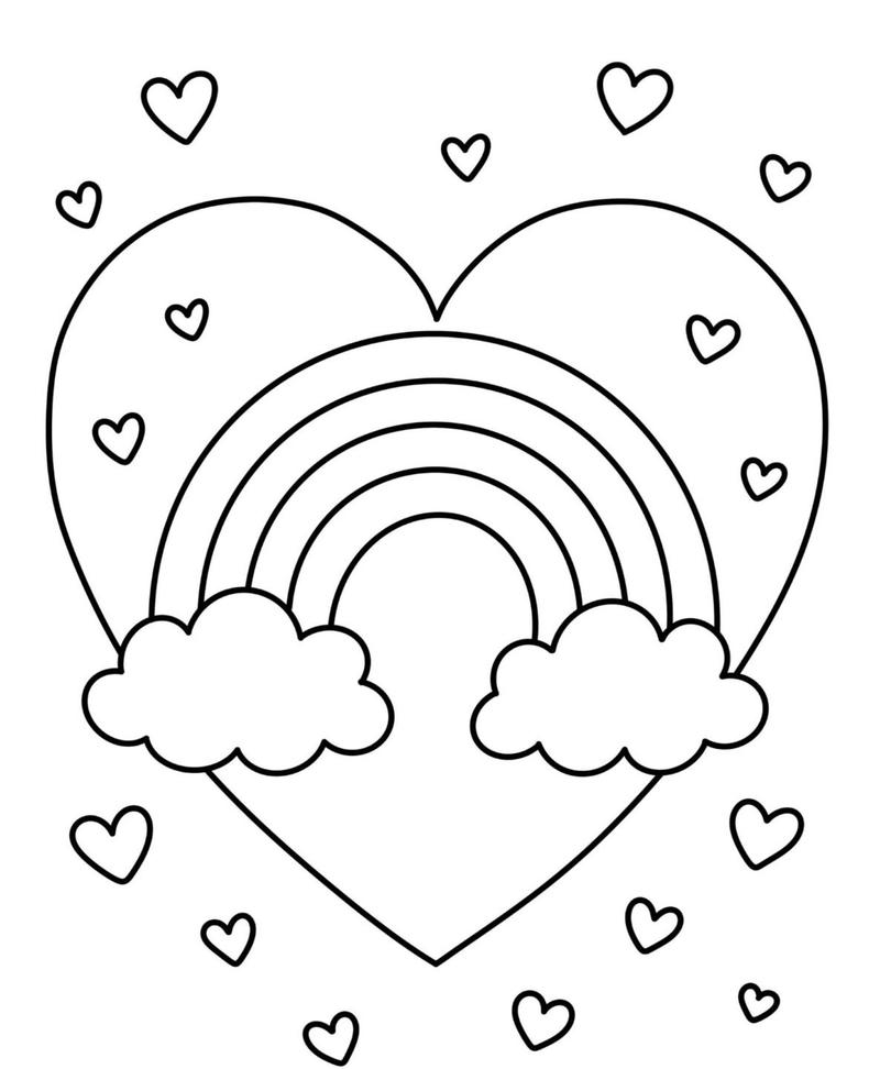 Tranh tô màu cầu vồng phong cách đơn giản cho bé