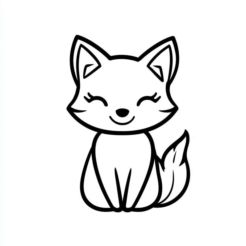 Tranh tô màu con cáo phong cách hoạt hình