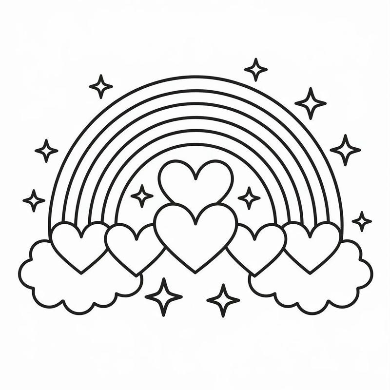 Tranh tô màu hình cầu vồng phù hợp trẻ nhỏ