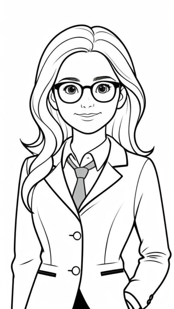 Tranh về thầy cô tô màu cô giáo